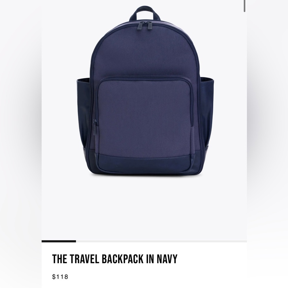 BEIS Navy Blue Travel Backpack in Navy
